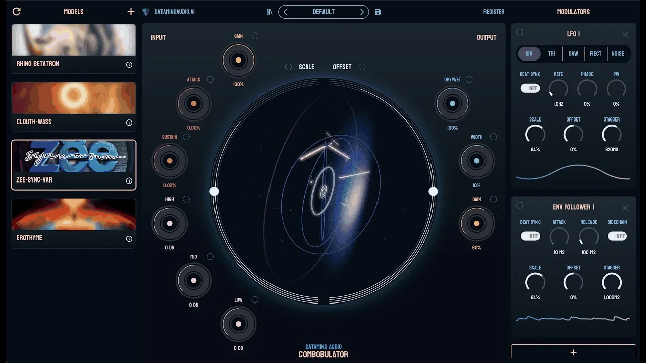 Combobulator plugin interface, DataMind Audio