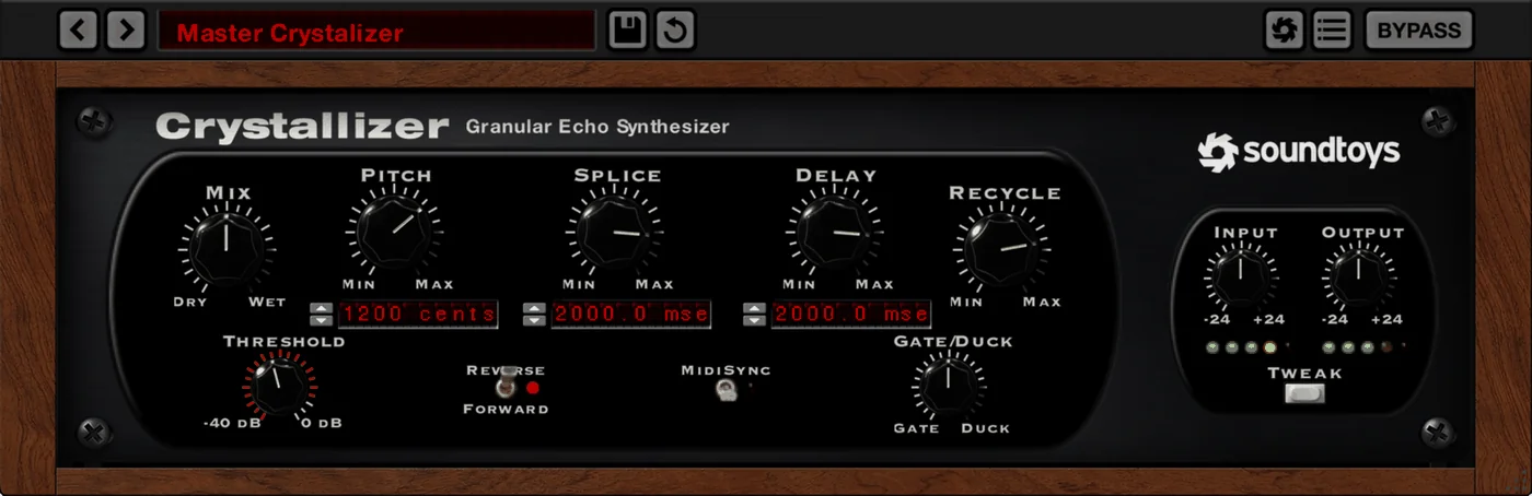 Crystallizer plugin interface, Soundtoys