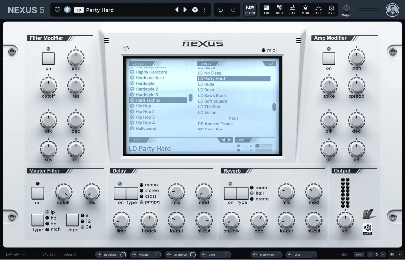 Nexus 5 plugin interface, reFX