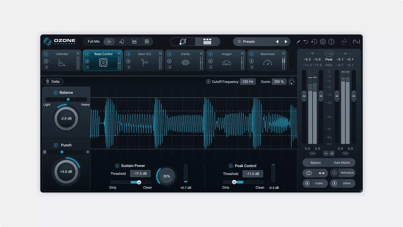 Ozone plugin interface, iZotope