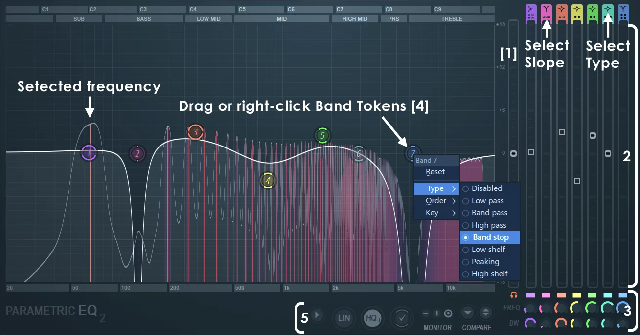 Parametric EQ 2 plugin interface, Image-Line