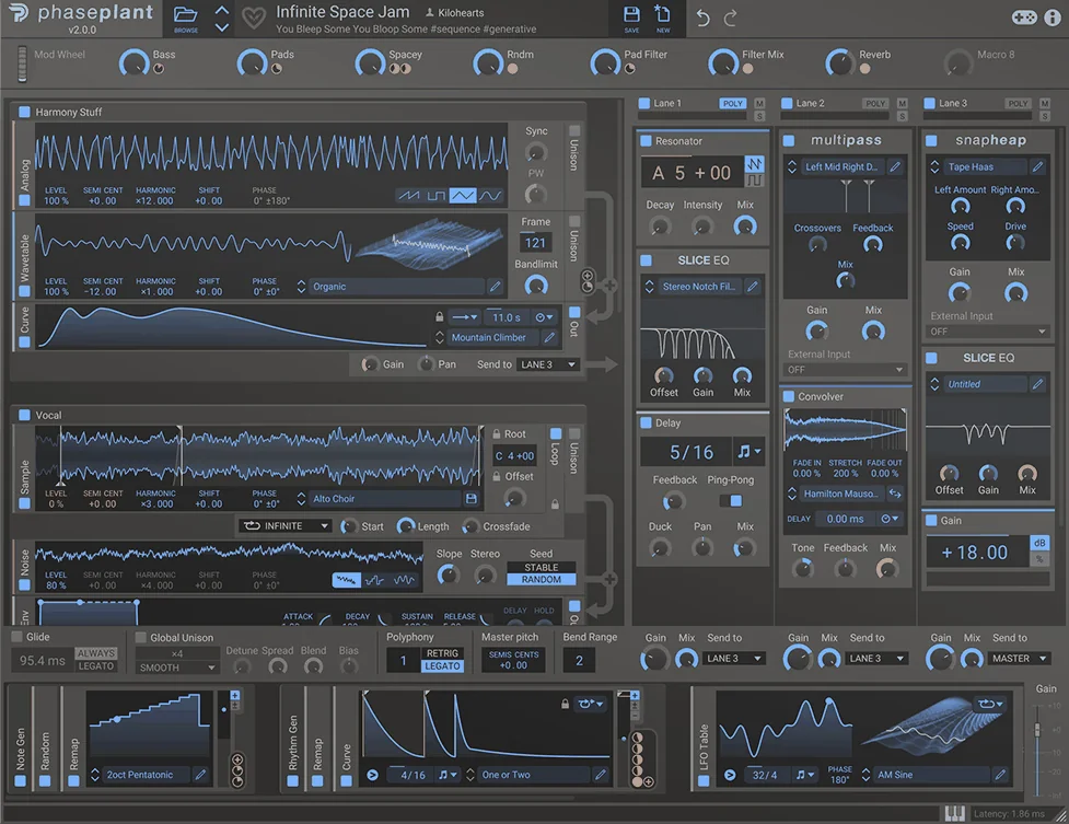 Phase Plant plugin interface, Kilohearts