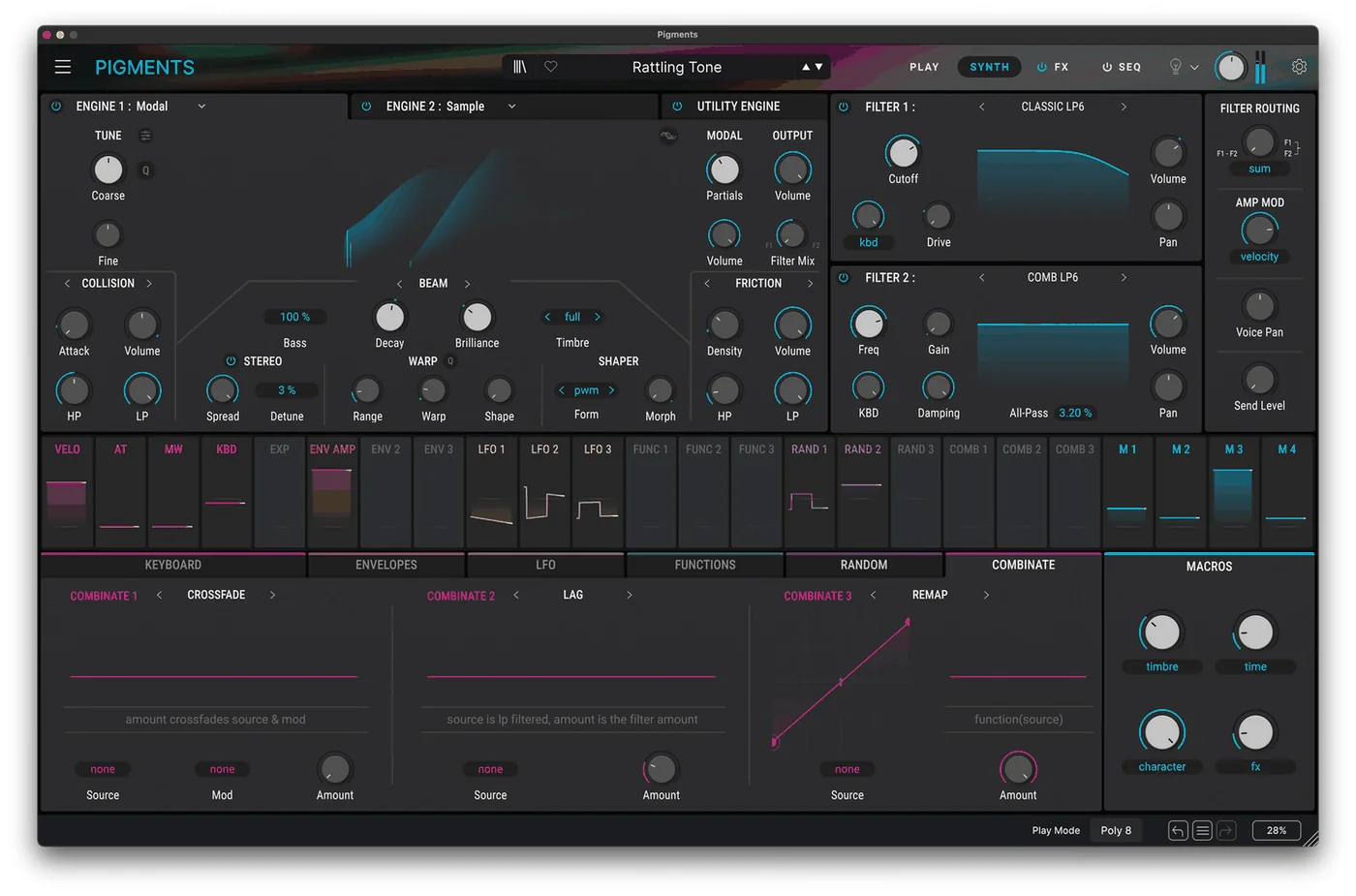 Pigments plugin interface, Arturia