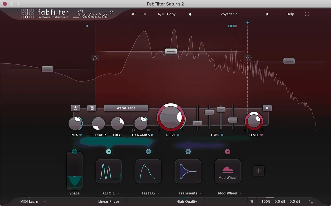 Saturn 2 plugin interface, FabFilter