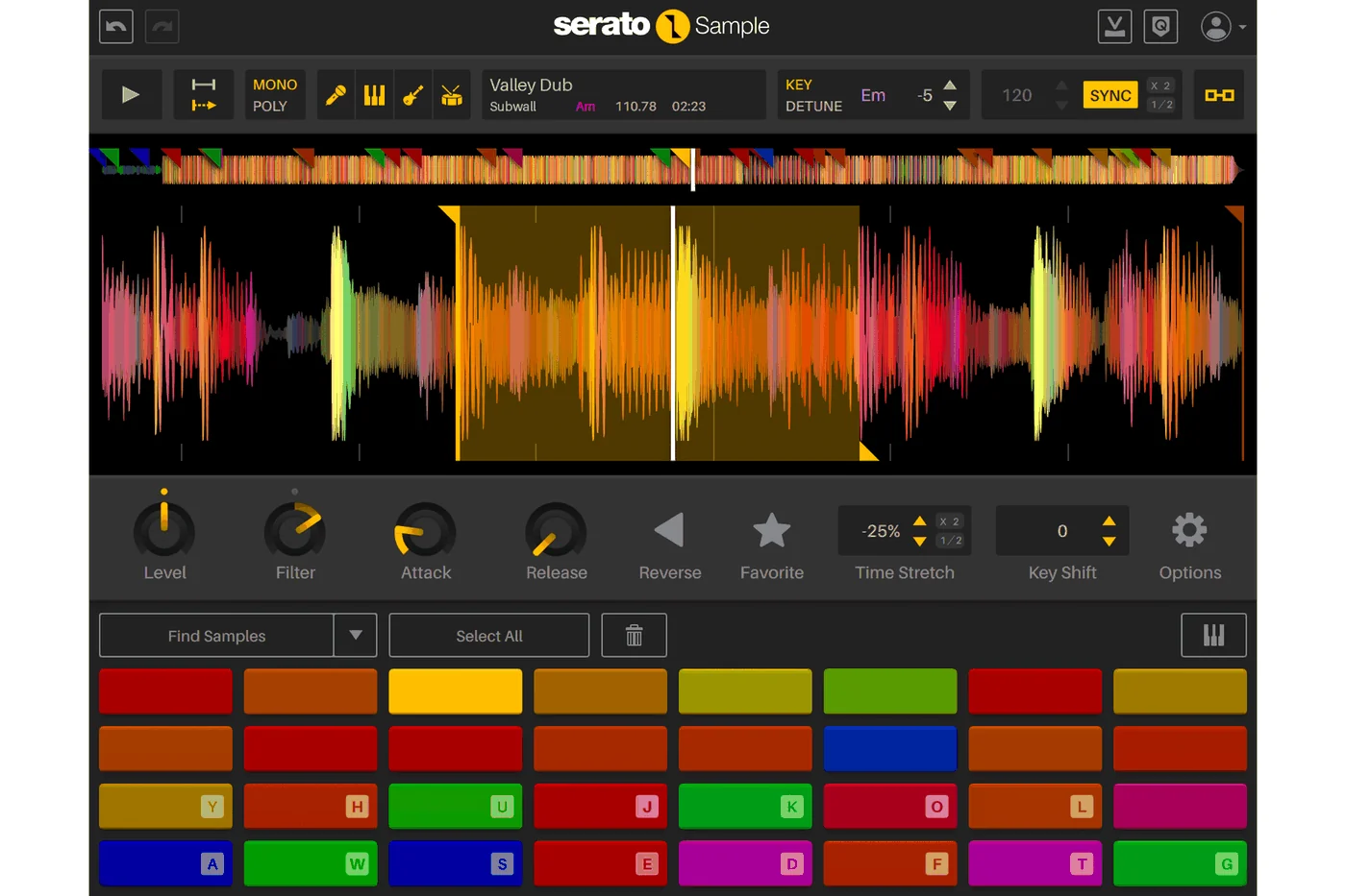 Serato Sample plugin interface, Serato