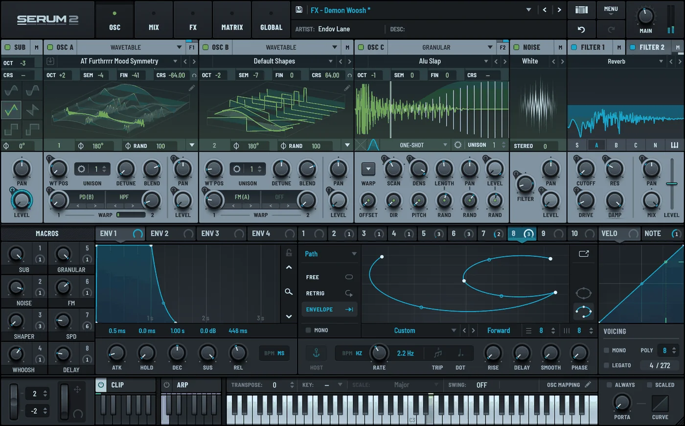 Serum 2 plugin interface, Xfer Records