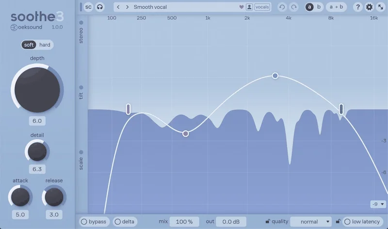 Soothe 3 plugin interface, Oeksound