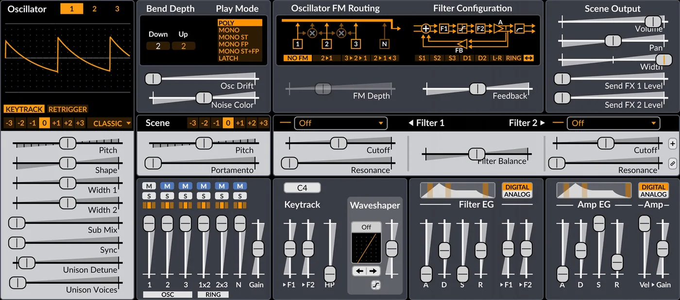 Surge XT plugin interface, Surge Synth Team