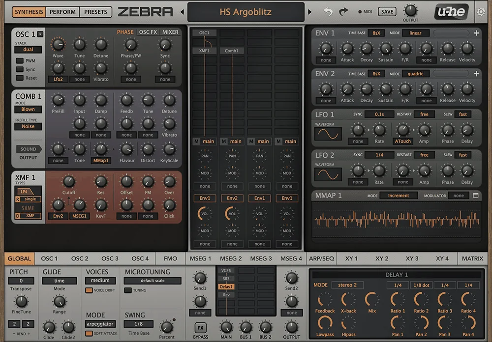 Zebra Legacy plugin interface, u-he